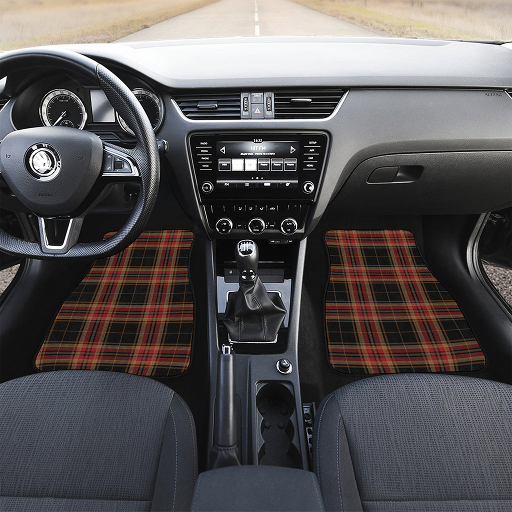 Black And Red Stewart Tartan Print Front Car Floor Mats
