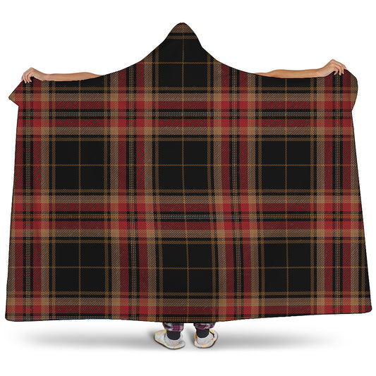 Black And Red Stewart Tartan Print Hooded Blanket