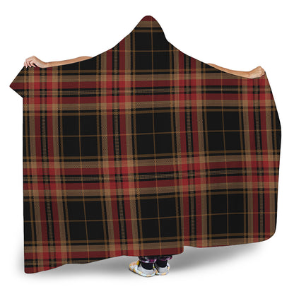 Black And Red Stewart Tartan Print Hooded Blanket