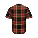 Black And Red Stewart Tartan Print Men's Baseball Jersey