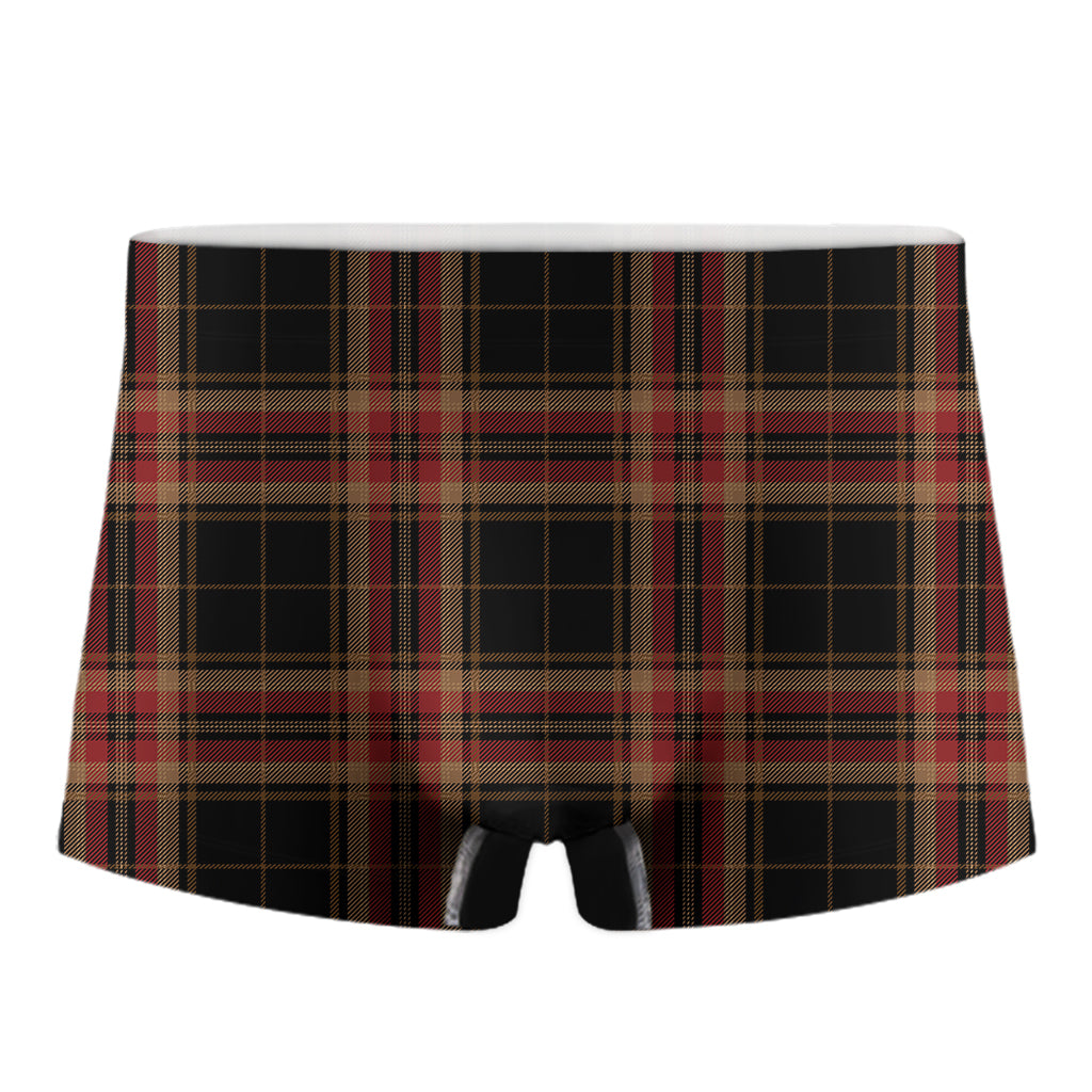 Black And Red Stewart Tartan Print Men's Boxer Briefs
