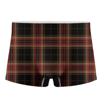 Black And Red Stewart Tartan Print Men's Boxer Briefs