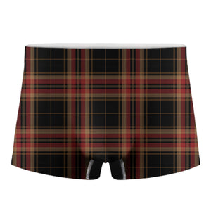 Black And Red Stewart Tartan Print Men's Boxer Briefs