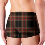 Black And Red Stewart Tartan Print Men's Boxer Briefs