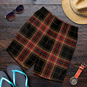 Black And Red Stewart Tartan Print Men's Shorts