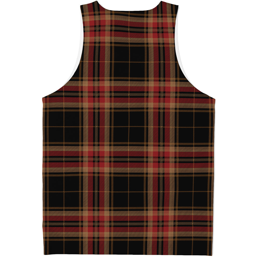 Black And Red Stewart Tartan Print Men's Tank Top