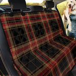 Black And Red Stewart Tartan Print Pet Car Back Seat Cover