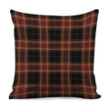 Black And Red Stewart Tartan Print Pillow Cover