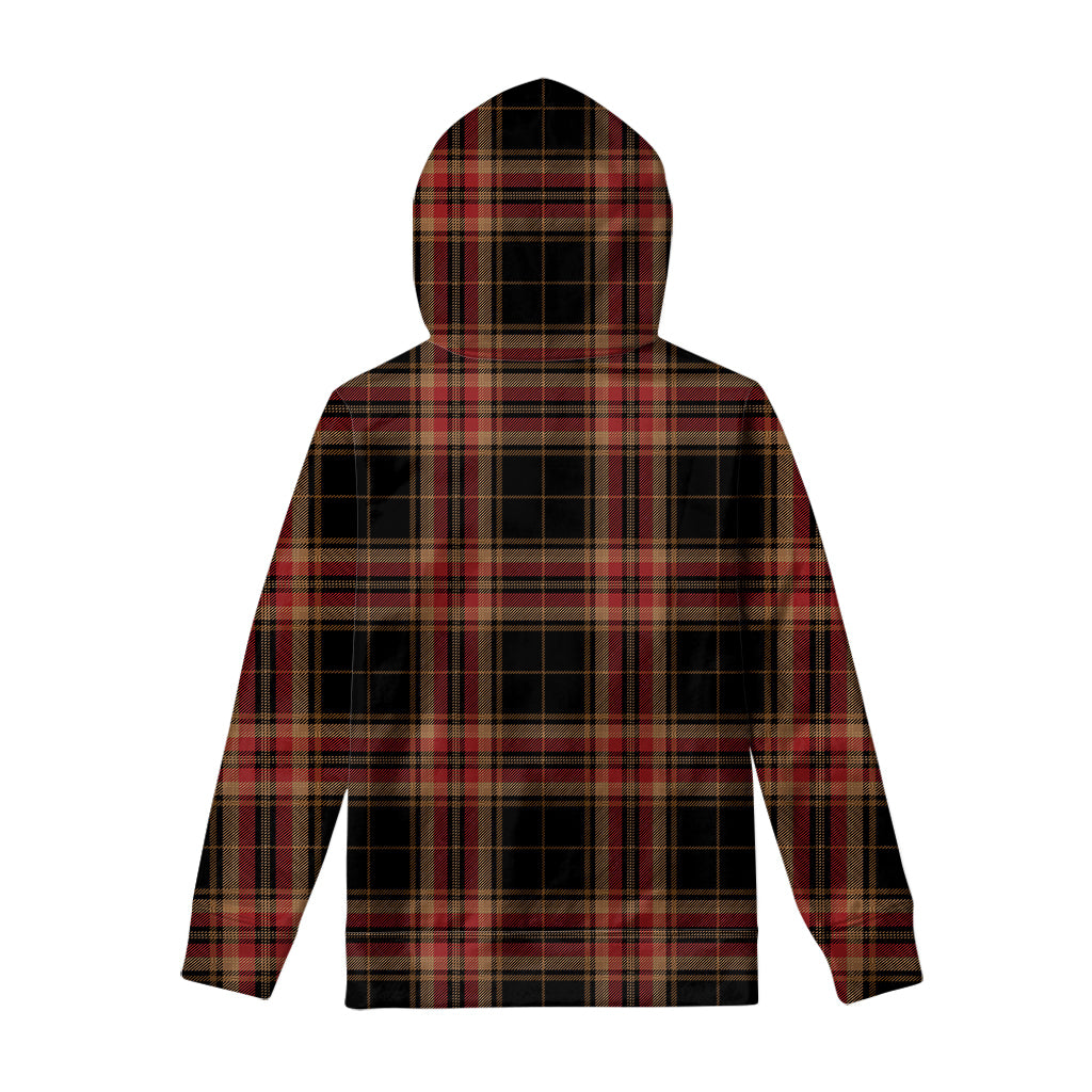 Black And Red Stewart Tartan Print Pullover Hoodie