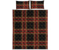 Black And Red Stewart Tartan Print Quilt Bed Set