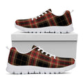 Black And Red Stewart Tartan Print White Running Shoes
