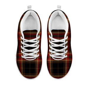 Black And Red Stewart Tartan Print White Sneakers