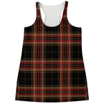 Black And Red Stewart Tartan Print Women's Racerback Tank Top
