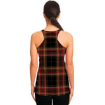 Black And Red Stewart Tartan Print Women's Racerback Tank Top