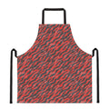 Black And Red Tiger Stripe Camo Print Apron