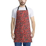 Black And Red Tiger Stripe Camo Print Apron