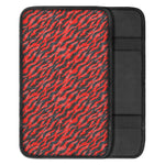 Black And Red Tiger Stripe Camo Print Car Center Console Cover