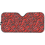 Black And Red Tiger Stripe Camo Print Car Sun Shade