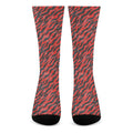 Black And Red Tiger Stripe Camo Print Crew Socks