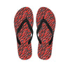 Black And Red Tiger Stripe Camo Print Flip Flops
