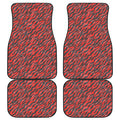 Black And Red Tiger Stripe Camo Print Front and Back Car Floor Mats