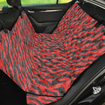 Black And Red Tiger Stripe Camo Print Pet Car Back Seat Cover