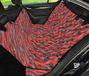 Black And Red Tiger Stripe Camo Print Pet Car Back Seat Cover