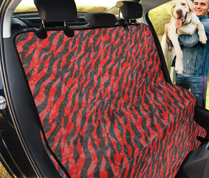 Black And Red Tiger Stripe Camo Print Pet Car Back Seat Cover