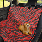 Black And Red Tiger Stripe Camo Print Pet Car Back Seat Cover