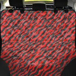 Black And Red Tiger Stripe Camo Print Pet Car Back Seat Cover