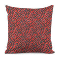 Black And Red Tiger Stripe Camo Print Pillow Cover