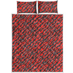 Black And Red Tiger Stripe Camo Print Quilt Bed Set