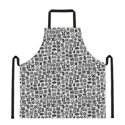 Black And White Adinkra Tribe Symbols Apron