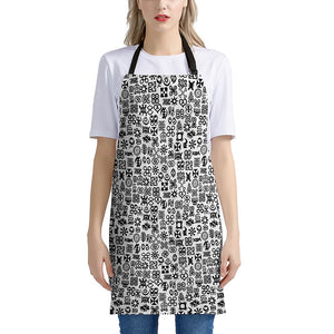 Black And White Adinkra Tribe Symbols Apron