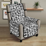 Black And White Adinkra Tribe Symbols Armchair Protector