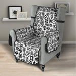 Black And White Adinkra Tribe Symbols Armchair Protector