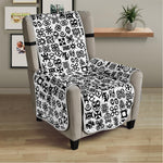 Black And White Adinkra Tribe Symbols Armchair Protector