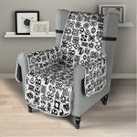 Black And White Adinkra Tribe Symbols Armchair Protector