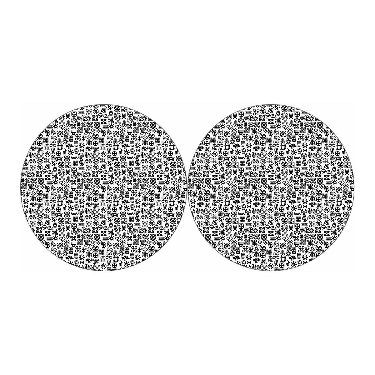 Black And White Adinkra Tribe Symbols Car Coasters
