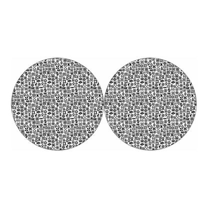 Black And White Adinkra Tribe Symbols Car Coasters
