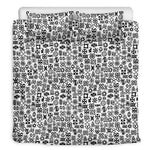 Black And White Adinkra Tribe Symbols Duvet Cover Bedding Set