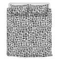 Black And White Adinkra Tribe Symbols Duvet Cover Bedding Set