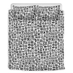 Black And White Adinkra Tribe Symbols Duvet Cover Bedding Set