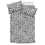 Black And White Adinkra Tribe Symbols Duvet Cover Bedding Set