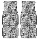 Black And White Adinkra Tribe Symbols Front and Back Car Floor Mats