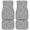 Black And White Adinkra Tribe Symbols Front and Back Car Floor Mats