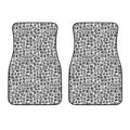 Black And White Adinkra Tribe Symbols Front Car Floor Mats