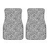 Black And White Adinkra Tribe Symbols Front Car Floor Mats