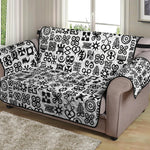 Black And White Adinkra Tribe Symbols Loveseat Protector