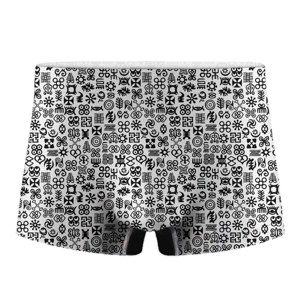 Black And White Adinkra Tribe Symbols Men's Boxer Briefs